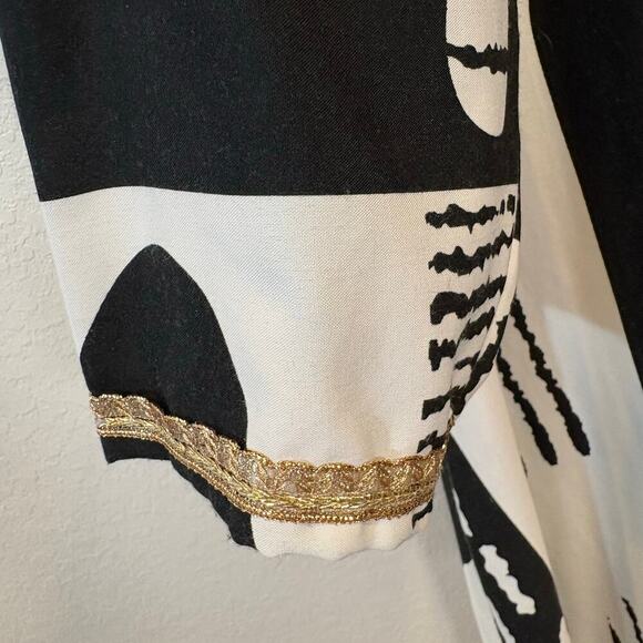 MONOCHROMATIC Maxi Dress Tall Sz XL Eclectic Artsy African Maximalist Resort - Picture 4 of 8